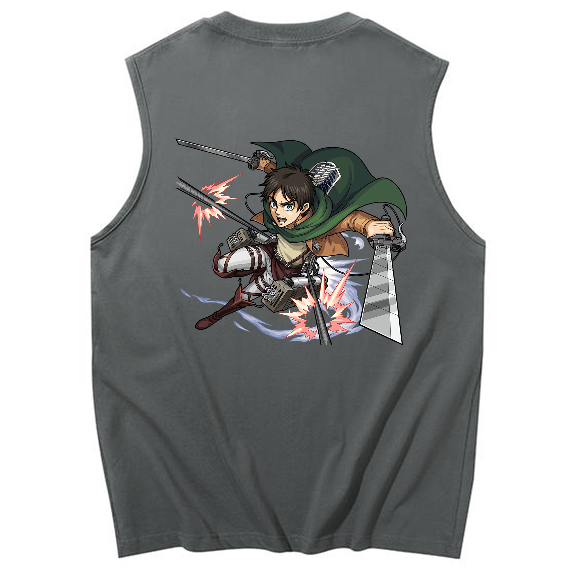 （画像用） 進撃の巨人 エレン･イェーガー Attack on Titan Eren Jäger コットン100％タンクトップ（背面プリント）